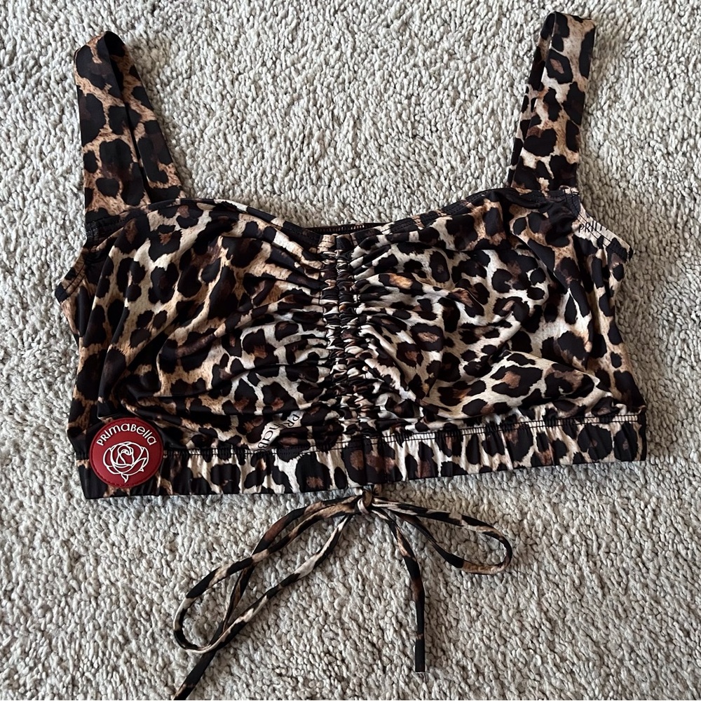 Primabella Dance Top Medium Leopard Cropped